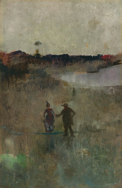 Landscape with Two Small Figures, Richmond, NSW by Charles Edward Conder